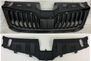 On Panjur Parlak Cerceve Ust Plastik Birlikte Parlak Siyah Komple Octavia 2018-2021