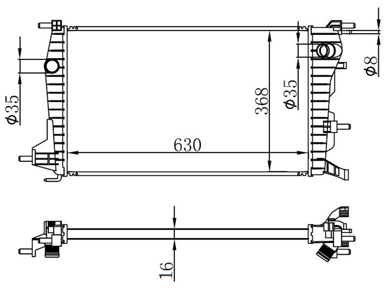Radyatör Brazing Fluence 1.5 Dci Mek 630x368x16