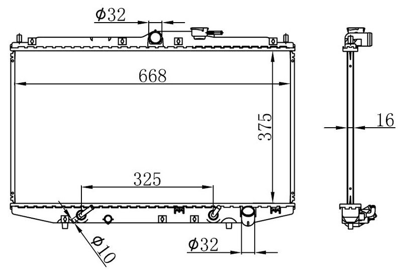 Radyator Brazing At 375x668x16 Accord Coupe 2.0i 16v 98 63345