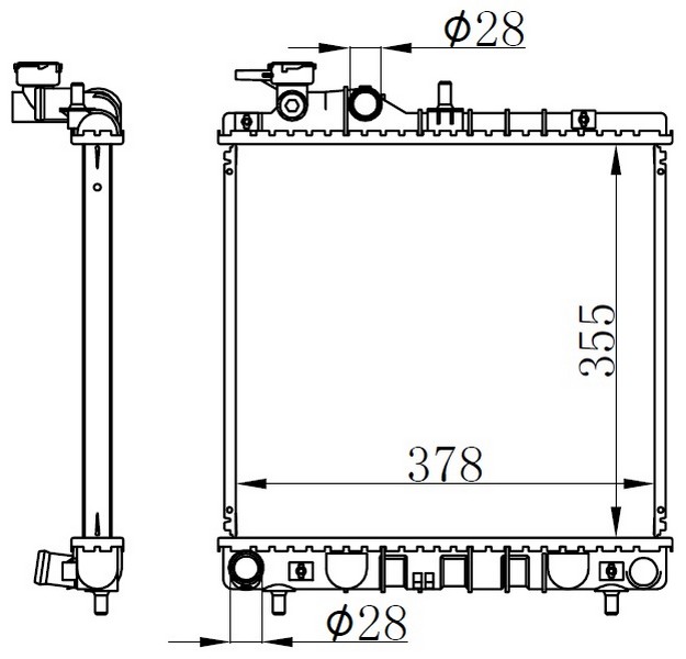 Radyator Brazing Mt 355x378x22 Atos 1.0i 12v 97 67500a