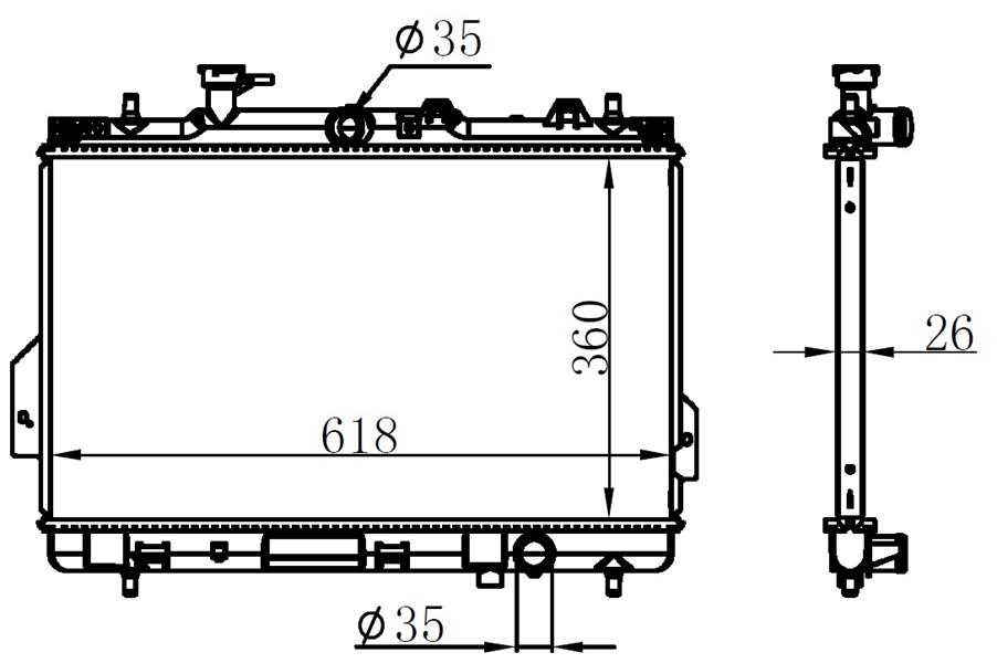 Radyator Brazing Mt 360x618x26 Matrix 1.5 Crdi 2001-2006