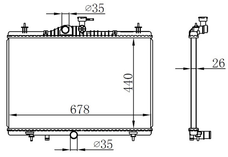Radyator Brazing Mt 440x678x26 Koleos 2.0i/2.5i 08 637645