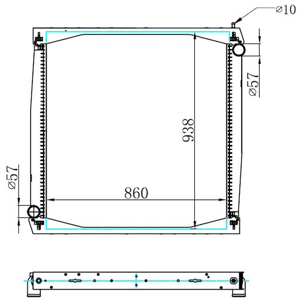 Radyator Truck Brazing Mt 860x938x48 R 114 95-04 64069a
