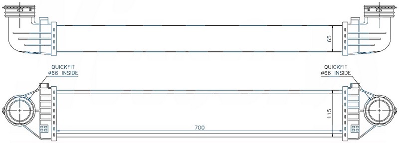 Intercooler Brazing Intercooler A/M 700x115x65 A160 Cdi 04 W169/W245