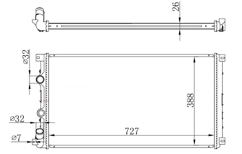 Radyator Mechanical Mt 730x415x34 Master Ii 1.9dci/2.2dci/2.5dci/2.8 Dti 98 /Opel Movano 98 63812a