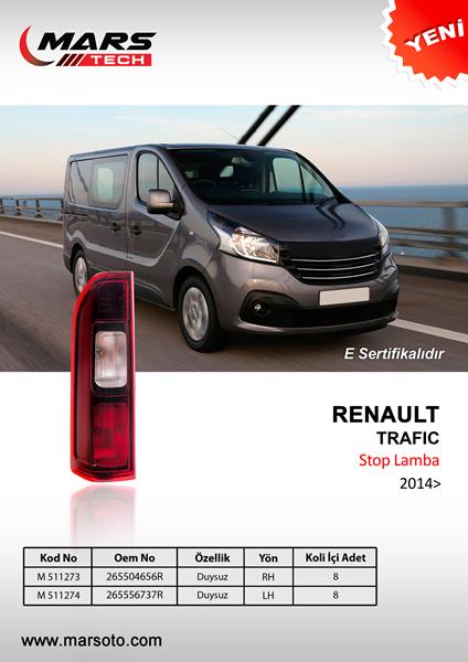 Arka Stop Lamba Sol Trafic Iii Duysuz 2014 >