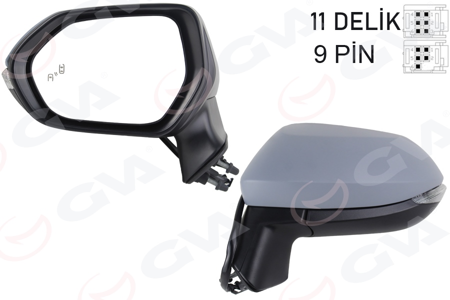 Diş Dikiz Aynasi Sol Katlanir Siny Astar Kör Nok Konv 9 Pin Li Corolla E210-Auris Vm-8271ebhpl