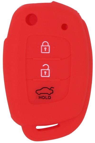Kontak Anahtar Kumanda Koruyucu Kilif Silikon 3 Tuş Kirmizi Hyundai I20-I30