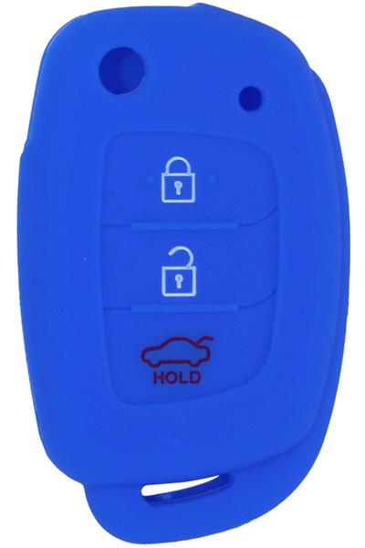 Kontak Anahtar Kumanda Koruyucu Kilif Silikon 3 Tuş Mavi Hyundai I20-I30