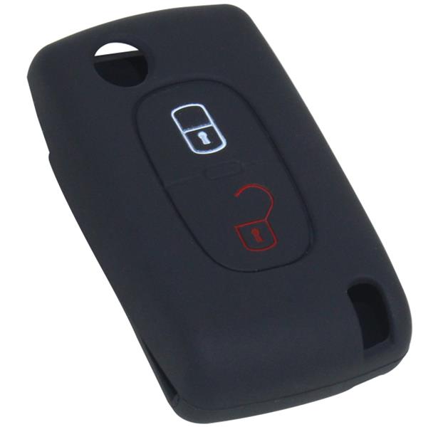 Kontak Anahtar Kumanda Koruyucu Kilif Silikon Siyah Peugeot 207-P307-P308-Partner-Citroen C2-C3-C4