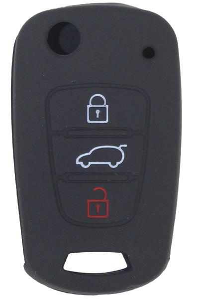 Kontak Anahtar Kumanda Koruyucu Kilif Silikon Siyah Hyundai Accent Era-I20-I30-Elentra-Tucson Kia Rio-Ceed-Picanto-Sportage