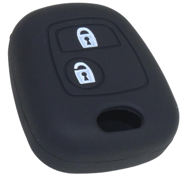 Kontak Anahtar Kumanda Koruyucu Kilif Silikon 2 Tuş Siyah Peugeot 206-307-C2-C3-C4