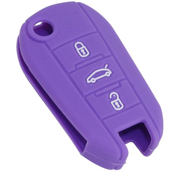 Kontak Anahtar Kumanda Koruyucu Kilif Silikon Mor Peugeot 208-2008-301-307-308-3008-408-5008 C-Elysee-C3-C4-C5 Aircross