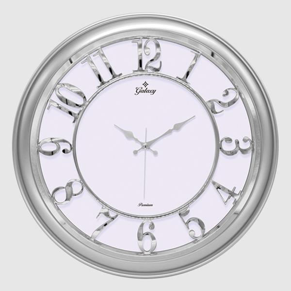 Mf-1965-Gk Duvar Saati Gümüş Gri Çerçeveli İçi Beyaz 45cm Kabartma Rakamli Selefon Korumali Amerikan Bristol Kadran Metalik Akrep/Yelkovan/Saniye Akar Saniyeli Mekanizma Akrilik Boya Mineral C