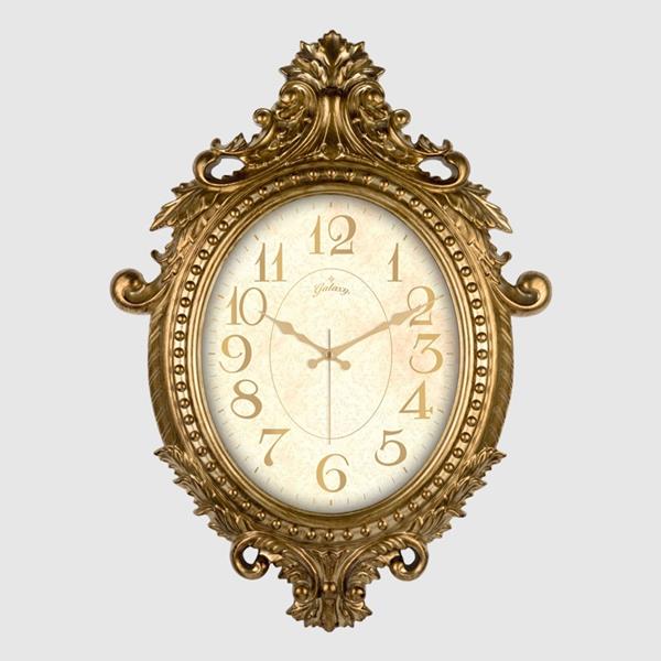 Duvar Saati Altin Sarisi Çerçeve İçin Krem Rengi Çap:73cm X 54cm Vintage Taçli Eksitme Dekoratif Amerikan Bristol Kadran Akar Saniyeli Mekanizma Akrilik Boya Abs Hammadde Mineral Cam