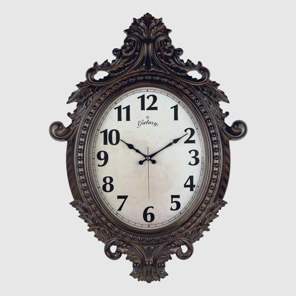 Duvar Saati Kahverengi Çerçeve Çap:73cm X 54cm Vintage Taçli Eksitme Dekoratif Amerikan Bristol Kadran Akar Saniyeli Mekanizma Akrilik Boya Abs Hammadde Mineral Cam