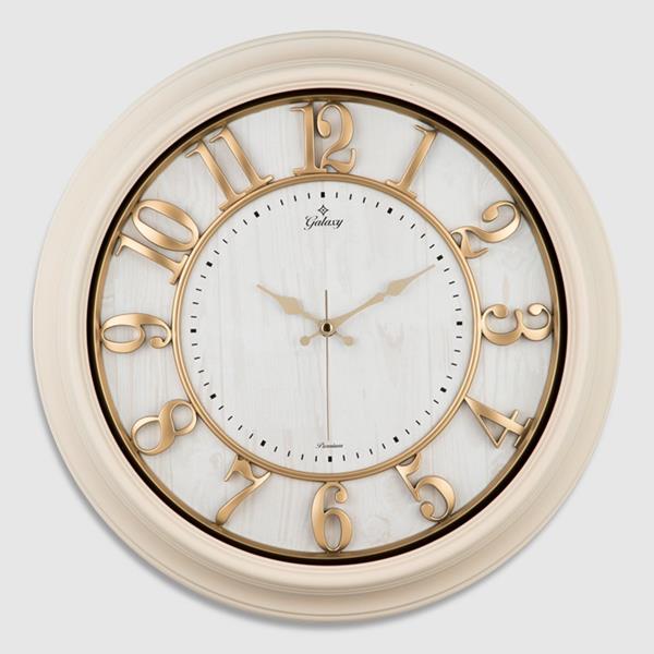 1963-Ca Duvar Saati Beyaz Çerçeve 46cm Kabartma Rakamli Selefon Korumali Amerikan Bristol Kadran Metal Akrep Saniyeli Mekanizma Akrilik Boya Abs Hammadde Mineral Cam