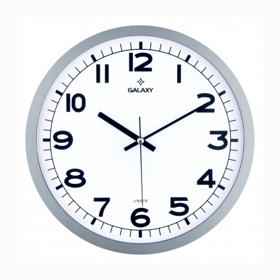 Duvar Saati Gri Çerçeve Çap:29.5cm Akrilik Boyali Abs Çerçeve Mineral Cam Sessiz Akar Makine Pvc Kadran Kadran Ölçüsü: 286mm Kadran Baski Alani: 175mm