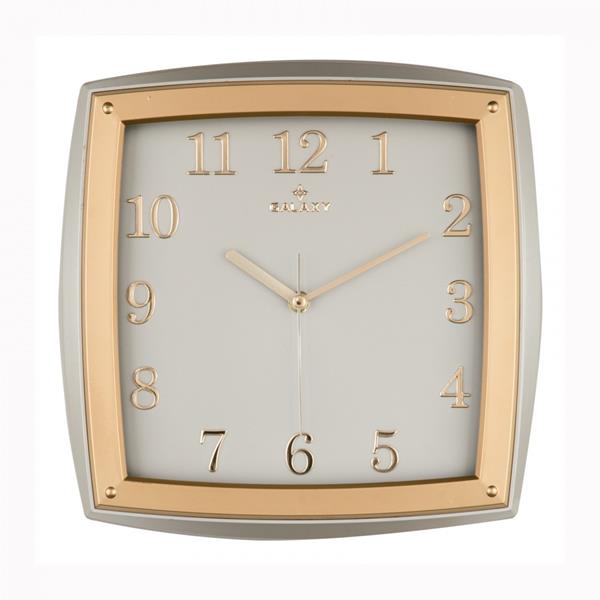 Duvar Saati Gri-Altin Sarisi Çerçeve Çap:31cmx31cm Akrilik Boyali 2 Renk Abs Kasa Mineral Cam Sessiz Akar Makine Varak Baskili Kabartma Rakam Kasa Baski Alani: 110mm