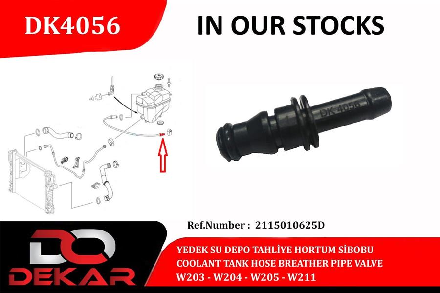 Radyator Yedek Su Deposu Hortum Valfi Mercedes M272 W211 S211 C219 Hava Tahliyesi