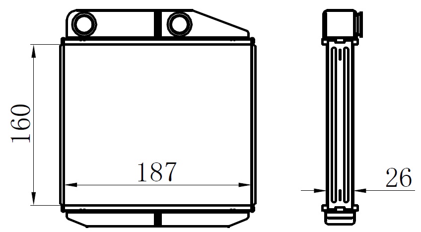 Kalorifer Radyatörü Brazing Corsa D 06> Corsa E 14> Adam 14> Mito-Doblo Iii-Linea-Fiorino-Pratico- G Rande Punto 1.2-1.3-1.4 170x194x26