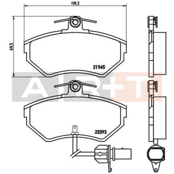 Ön Balata Fişli Küçük Tip Passat-A4 97-04 Gdb1366