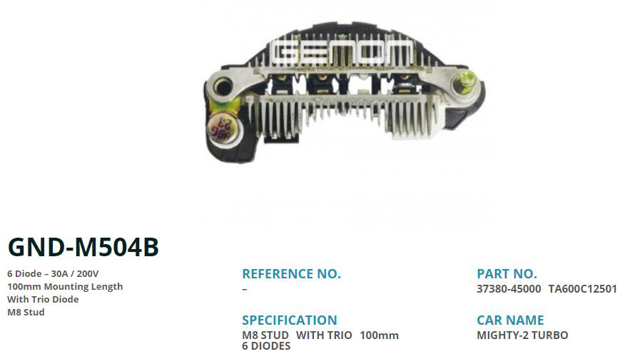 4d33-4d31-4d32 Alternator Mitsubishi 100mm 6 Diot M8