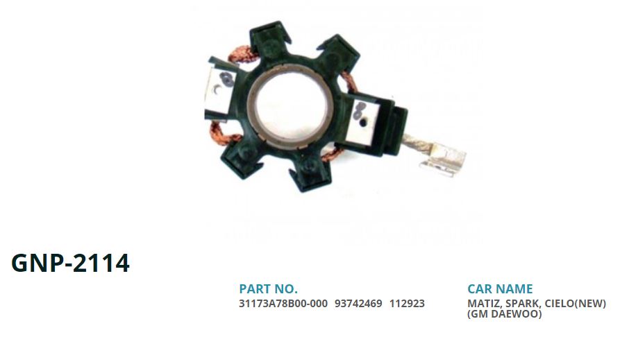 Marş Kömür Yataği Yastiği 12v Chevrolet Aveo-Spark-Lacetti-Gm Daewoo Damas-Tico-Matiz-Nexia-Nubira Delcoremy Tip