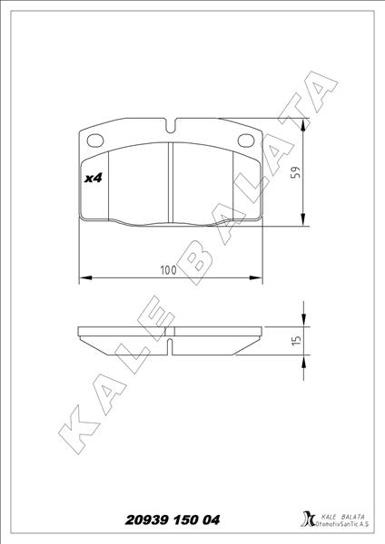 Ön Fren Balatasi Ascona 76/88 Corsa A 82.3.93 Kadet 1.4 88-95 Vectra A 88/11.95 Omega <94