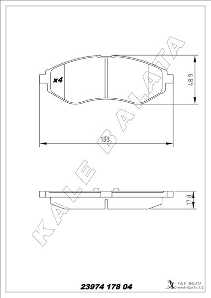 Ön Fren Balatasi Chevrolet Aveo 05> Kalos 02>