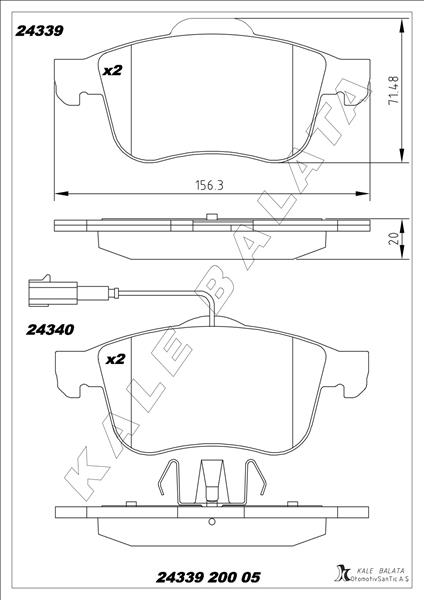 Ön Fren Balatasi Alfa Romeo 159 05>11 Brera 06> Spider 06> 1.8mpi 1.9jts 1.9jtdm 2.2jts Fişli