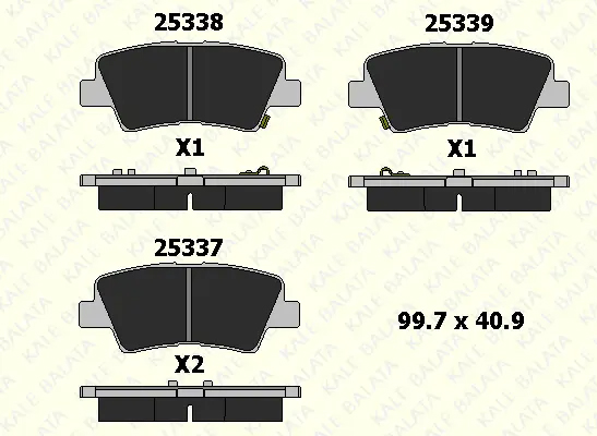 Arka Fren Balata Hyundai I20 1.2l G4la 15-20 1.4l G4lc 15-18 1.4l D4fc Crdi 15-18 / Elantra 1.6l D4fb G4fg 16-> / Kia Soul 1.6l D4fb 14-> / Sportage 1.6l G4fd G4fj T-Gdi 15-> 1.6l D4fe 18-> Delikli