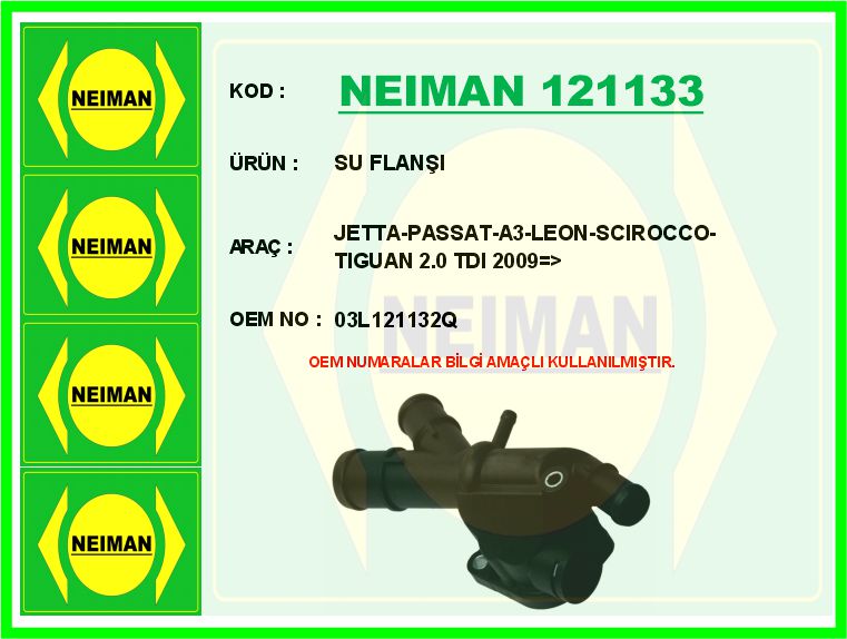 Su Flanşi Jetta-Passat-A3-Leon-Scirocco-Tiguan 2.0 Tdi 2009 >