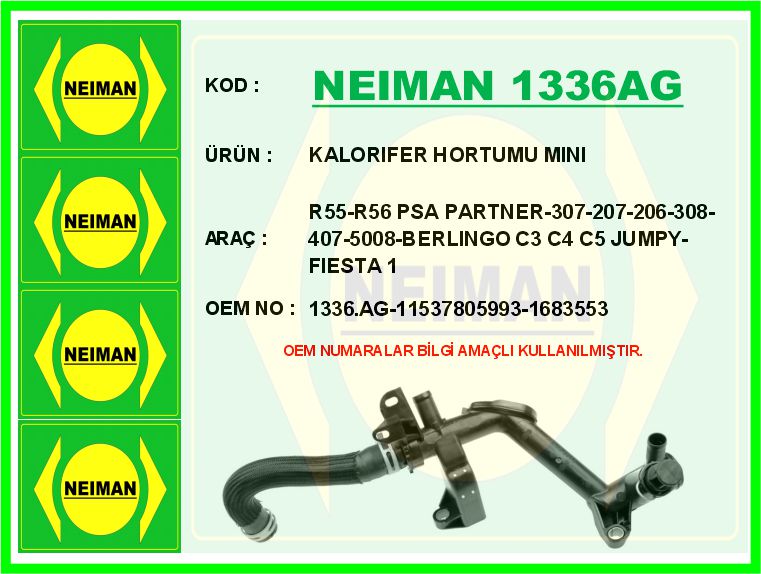 Su Kollekör Hortumu P206-307-308-407-1007-3008-5008-C2-C3-C4-C5-Partner Tepe-Berlingo-Fiesta-Fusion