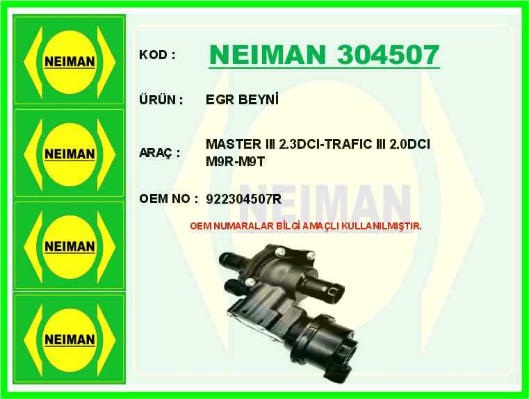 Egr Beyni Master Iii 2.3dci-Trafic Iii 2.0dci M9r-M9t