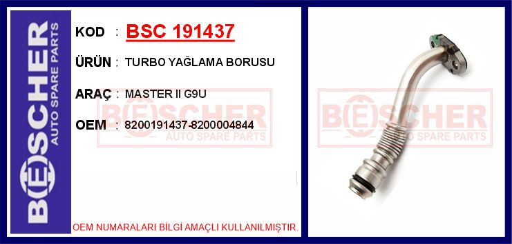 Turbo Yağlama Borusu Master Ii G9u