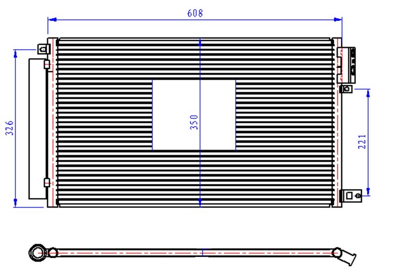Klima Kondenseri Doblo 1.4i 09 > Combo 1.4i 12 > Mito 1.4i 08 > 565x346x16