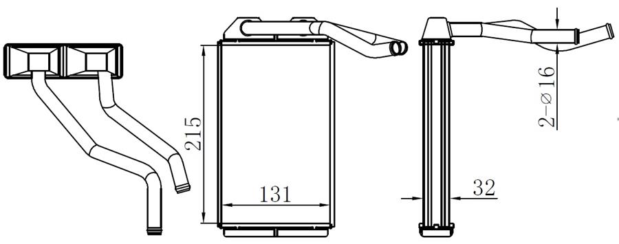 Kalorifer Rdayatörü Brazing Corolla Ae101 215x130x32