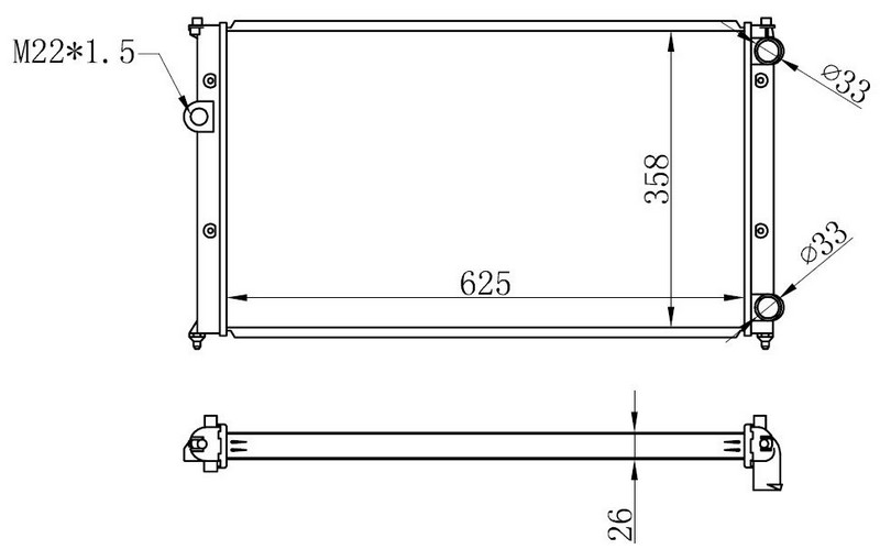 Radyatör Brazing Caddy Ii-Polo 95-01 Cordoba 96-99 Ibiza Ii 1.9td-Sdi Ac /- Mek Otom 625x358x26