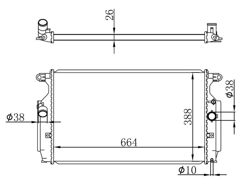 Radyatör Brazing Avensis 2.0 D4d 08 > Mek. 664x388x26