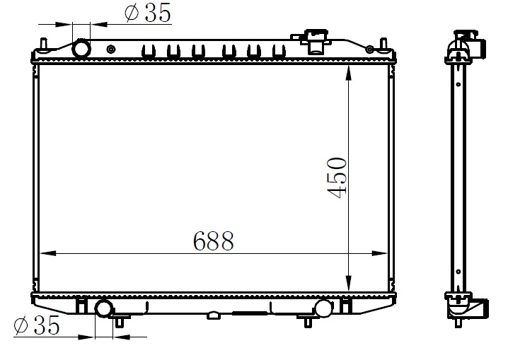 Radyatör Brazing Nisssan Skystar Mek 450x688x26