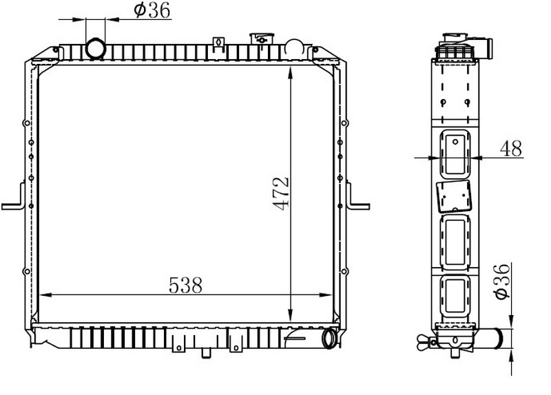 Radyatör Brazing K2500 Mek 472x538x32
