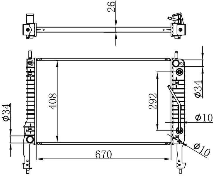 Radyatör Brazing Chevrolet Captiva 2.0 Cdti 06 > Otom. 670x410x26