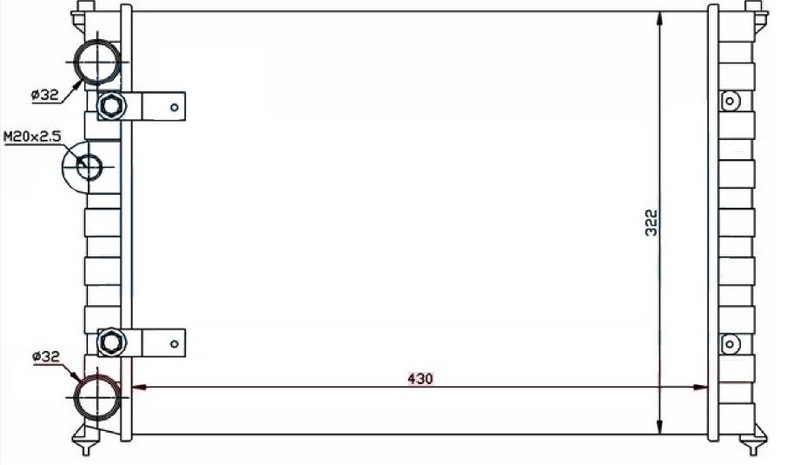 Radyatör Seat Mek 430x322x34