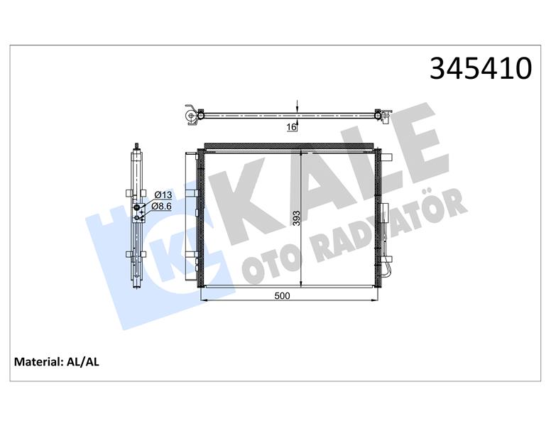 Klima Kondenseri Hyundai İ30 1.6t-Gdi 15 > Kia Ceed 1.0 T-Gdi 15 > 521x383 Mek Al/Al