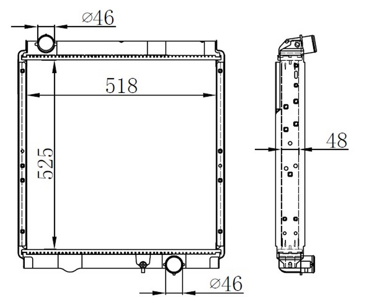 Radyatör Brazing Mitsubishi Canter 5.2d-4.9d 02 > Mek 525x518x48