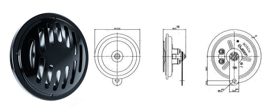 Korna Takim    ( 24v 50w=335 Hz=Cap:112mm )
