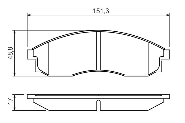Balata On   ( L200 96-03=Mitsubushi=4x4 )( Maxima 88-95+Maxima 94-00=Nissan ) 151,3x51,3x15,5