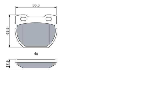 Balata Arka   ( Defender 90-16=Land Rover ) 88x69x18