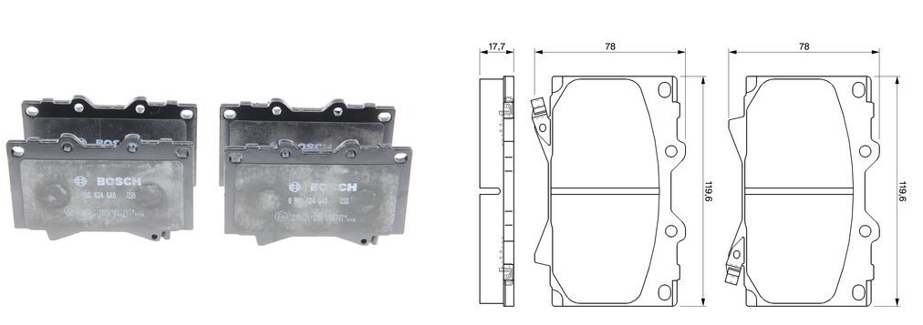 Balata On   ( Land Cruiser 98-   =Toyota )( Lx 98-   =Lexus ) 119,3x78,0x17,4